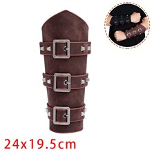 1PCS Punk Viking Bracers Medieval Leather Bracers Arm Armor Cuff Leather Gauntlet Wristband 
