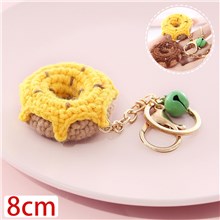 Crochet Doughnut Bag Charm Keychain Food Keychain Cute Key Ring