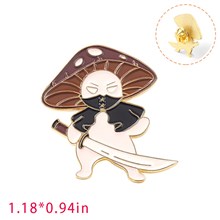 Cute Cartoon Mushroom Ninja Enamel Pin Brooch