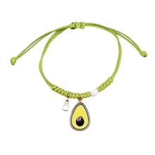 Cute Funny Avocado Bracelets Colorful Beaded Luck String Rope Chain Braided Bracelet 