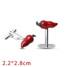 Spicy Chili Red Hot Pepper Chef Cook Pair Cufflinks 