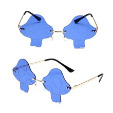 Rimless Cute Sunglasses Mushroom Blue Glasses