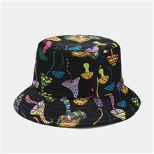 Mushroom Print Bucket Hat Beach Fisherman Hat