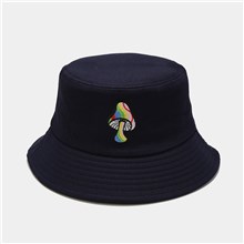 Psychedelic Mushroom Bucket Hat Solid Color Beach Hat Summer Travel Sun Hats Fisherman Cap