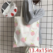 Cute Cartoon Fruits Apple Canvas Shopping Bag Tote Bag Shoulder Bag