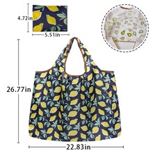 Lemon Pattern Reusable Shopping Bag Fruits Oxford Tote Bag Foldable Shoulder Bag