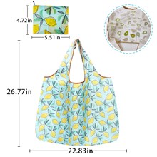 Lemon Pattern Reusable Shopping Bag Fruits Oxford Foldable Tote Bag