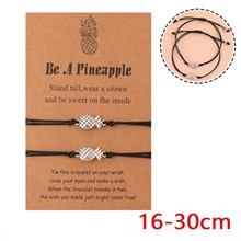 Pineapple Adjustable Wrap Strand Rope Bracelet With Wish Card 