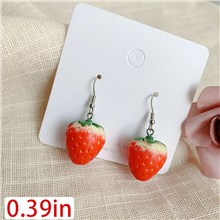 Lightweight Resin Strawberry Lifelike Fruits Dangle Earrings Hook Earrings for Women