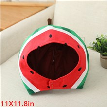 Funny Novelty Cute Watermelon Plush Hat Photo Props Dress Up Hat Cosplay Halloween Party Costume Headgear