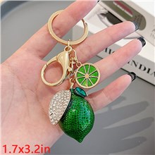 Cute Lemon Alloy Handbag Keychain Key Ring Fruits Key Chain Decor