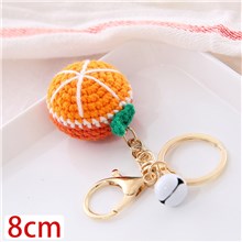 Crochet Orange Bag Charm Keychain Fruit Keychain Cute Key Ring
