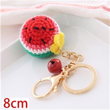 Crochet Watermelon Bag Charm Keychain Fruit Keychain Cute Key Ring