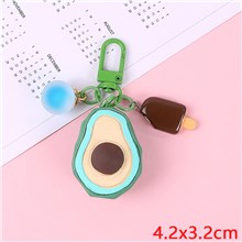 Cute Avocado PVC Keychain Key Ring