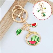Cute Watermelon Pendant Charm Alloy Fruits Keychain Key Ring