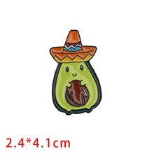 Cowboy Avocado Cute Cartoon Enamel Brooch Pin Badge