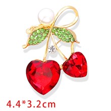 Cherry Brooch for Women Girls Fashion Alloy Broocheds Pin
