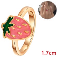 Cute Cartoon Pink Strawberry Alloy Ring