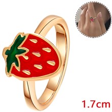 Cute Cartoon Red Strawberry Alloy Ring