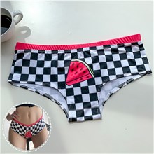Cute Watermelon Checker Fun Sexy Panty Briefs Underwear 