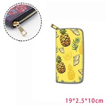 Pineapple Fruits Women Zip Wallet PU Clutch Long Purse Cartoon Printed Wallet