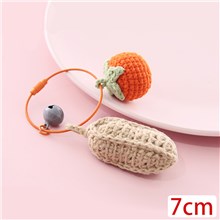Cute Peanut and Persimmon Hand Made Wool Pendant Keychain Key Ring