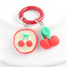 Cute Cherry Resin Pendant Charm Keyring Keychain