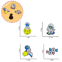 Funny Cartoon Astronaut Planets Space Enamel Pins Brooch Badge Set