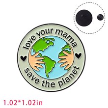 Protect the Earth Cute Enamel Pin For Backpacks Cartoon Lapel Badge Brooch Pin for Bags Clothing Jackets Accessory DIY Crafts