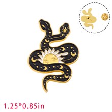 Gothic Snake Horror Animal Enamel Lapel Pin Badges