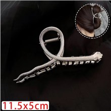 Gothic Snake Alloy Claw Clips Silver Hairpin