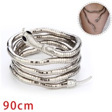 Punk Gothic Bendable Snake Necklace Flexible Twisty Multi-Purpose Necklace Bracelet 