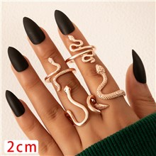 Fashion Snake Alloy Rose Gold Rings Set Jewelry Accessories