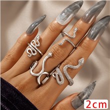 Fashion Snake Alloy Silver Rings Set Jewelry Accessories