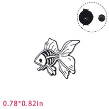 Punk Animal Skeleton Fish Enamel Pin Brooch