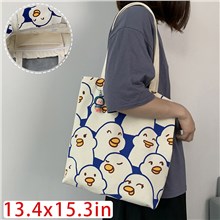 Cute Cartoon Duck Canvas Shopping Bag Tote Bag Shoulder Bag