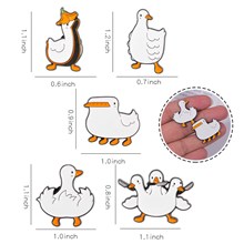 Funny Duck Goose Knife Enamel Pins Brooch Badge Set