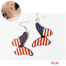 Independence Day USA Acrylic Butterfly Earrings