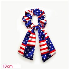 Independence Day USA American Flag Bow Hair Tie Hair Scrunchie