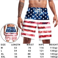 Independence Day Men's Swimming Trunks Quick Dry Printed Short Swim Trunks Summer Striped Beach Board Shorts