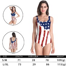 Independence Day Women's One Piece 3D Fake Bikini Print Funny Swimsuits Bathing Suit Swimwear Beachwear