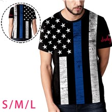 Men's Independence Day USA Flag T Shirt Round Neck Gym Sport Casual Wear