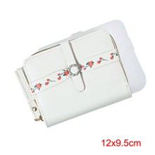 Cute Flower Pattern PU Wallet with Wristlet Wrist strap