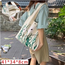 Chamomile Flower Canvas Medium Shoulder Tote Bag, Shopping Bag, Shoulder Bag