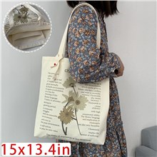Cute Cartoon Flower Canvas Shopping Bag Tote Bag Shoulder Bag