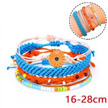 Sunflower String Bracelet Handmade Braided Rope Charms Boho Surfer Bracelet