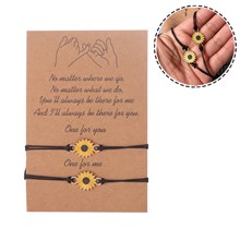 Sunflower Matching Couple Friendship Bracelets Mother Daughter Best Friend Gift for Women Girls
