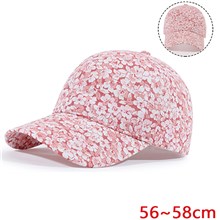 Pink Flower Floral Baseball Cap for Women Ponytail Hat Fashionable Low Profile Adjustable Baseball Hat