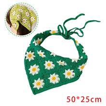 Flower Green Crochet Hair Bandanas Headscarf Hair Kerchief Headband 