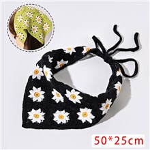 Flower Black Crochet Hair Bandanas Headscarf Hair Kerchief Headband 